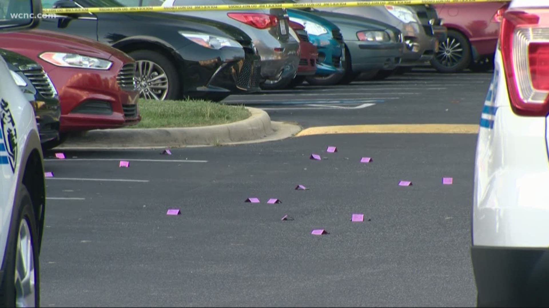 Charlotte-Mecklenburg Police are investigating after gunshots were fired at a north Charlotte apartment complex.