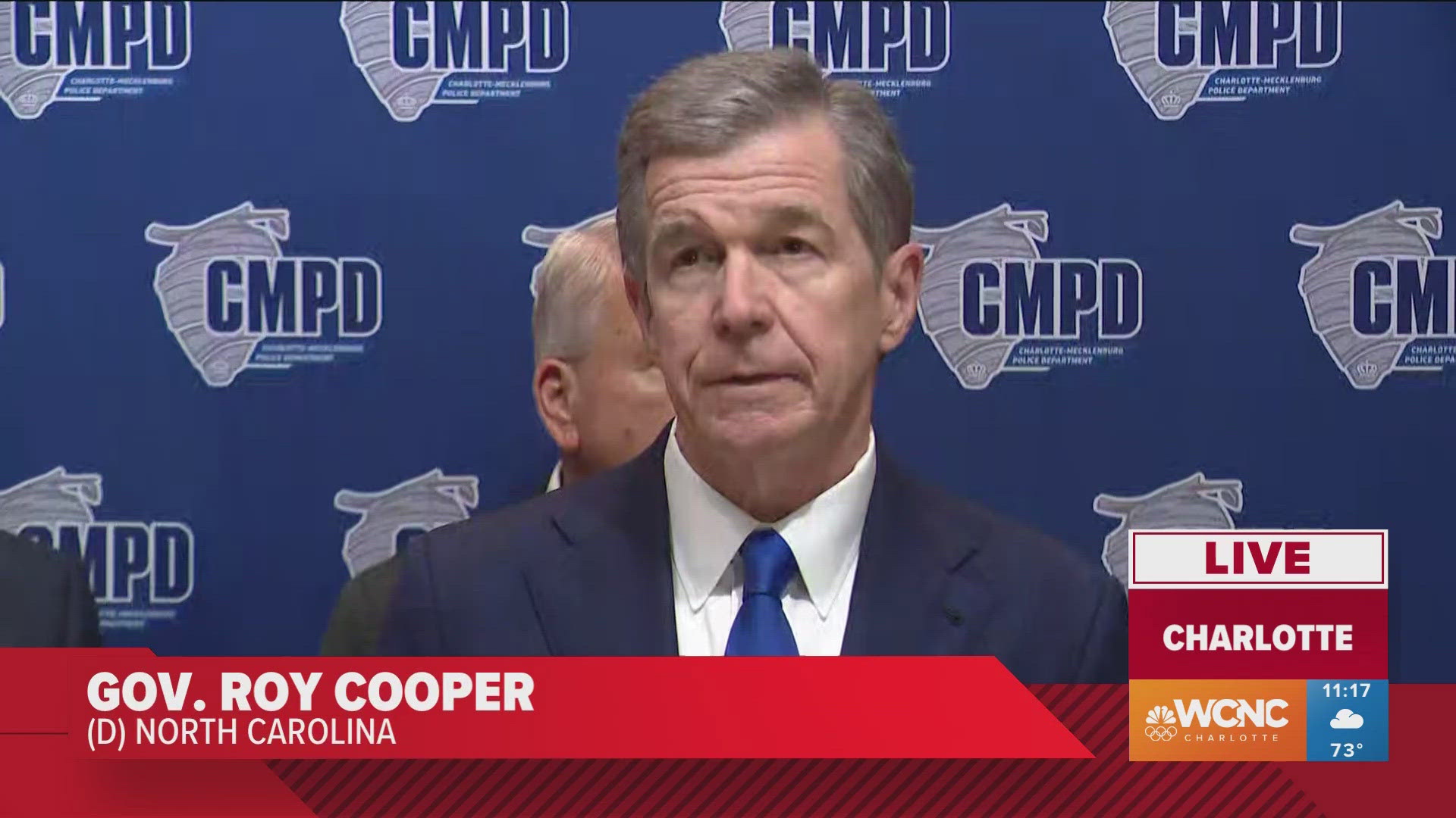 North Carolina Governor Roy Cooper discusses a Charlotte shooting that killed four law enforcement officers and injured four other police officers.