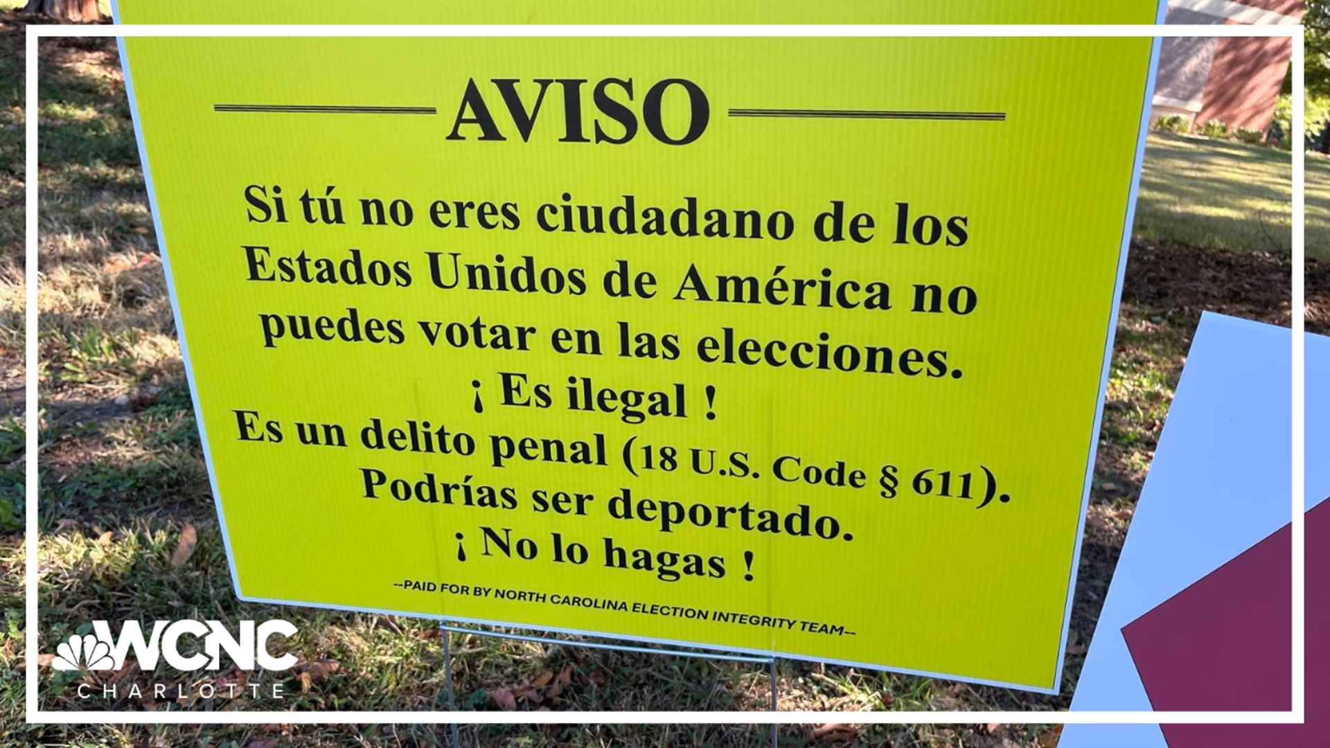 A battle is now underway over certain signs posted near polling places