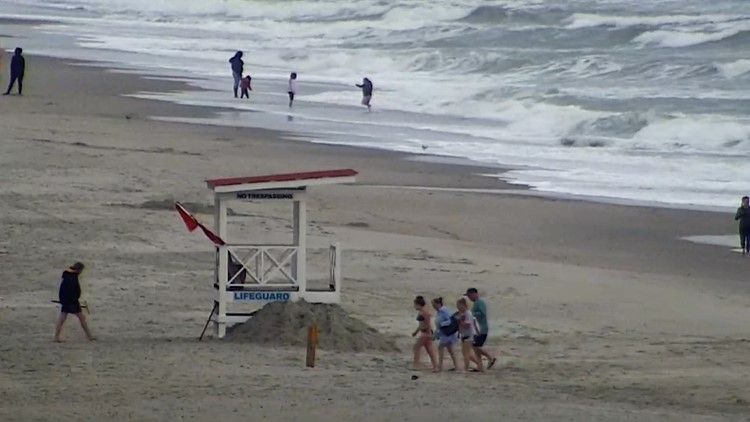 Swimmers not allowed in the water at Myrtle Beach