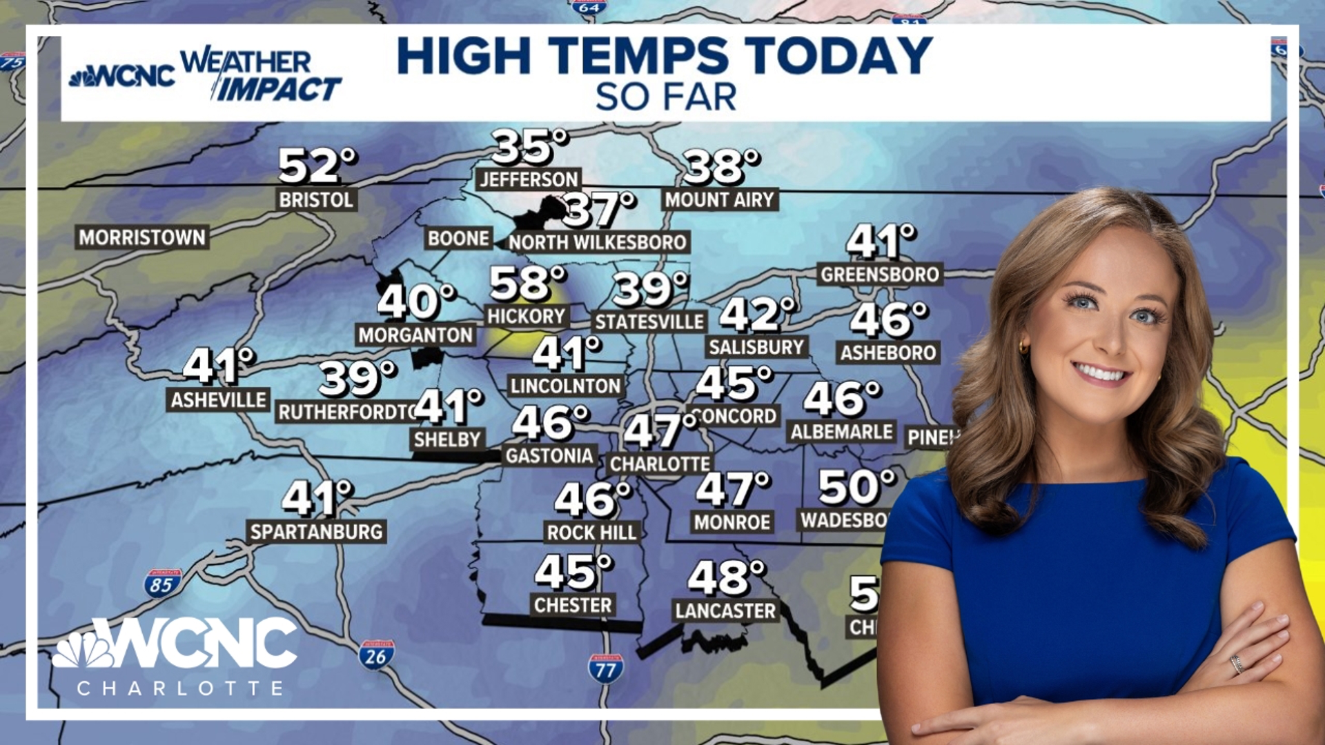 The 'wedge' set up will bring more clouds, chilly air and spotty rain for the entire region.
