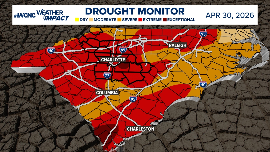 Exceptional drought returns to the Charlotte area, first time since 2008