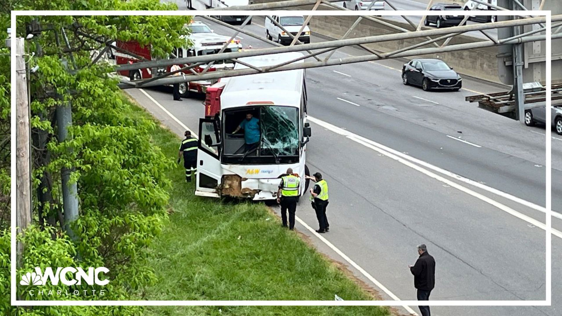 A crash involving two charter buses caused major delays on Interstate 85 in Gaston County on Friday.