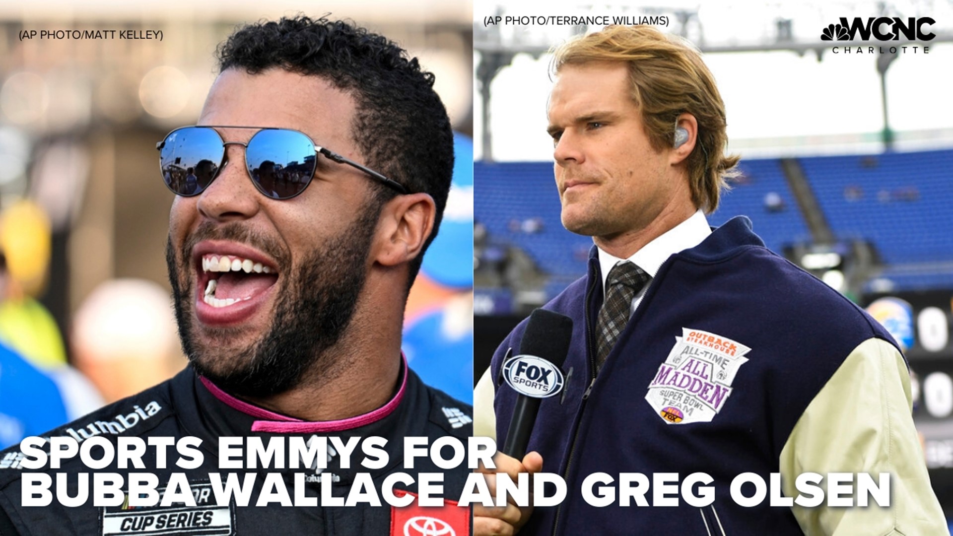 Bubba Wallace and Greg Olsen have both won 
a sports Emmy.