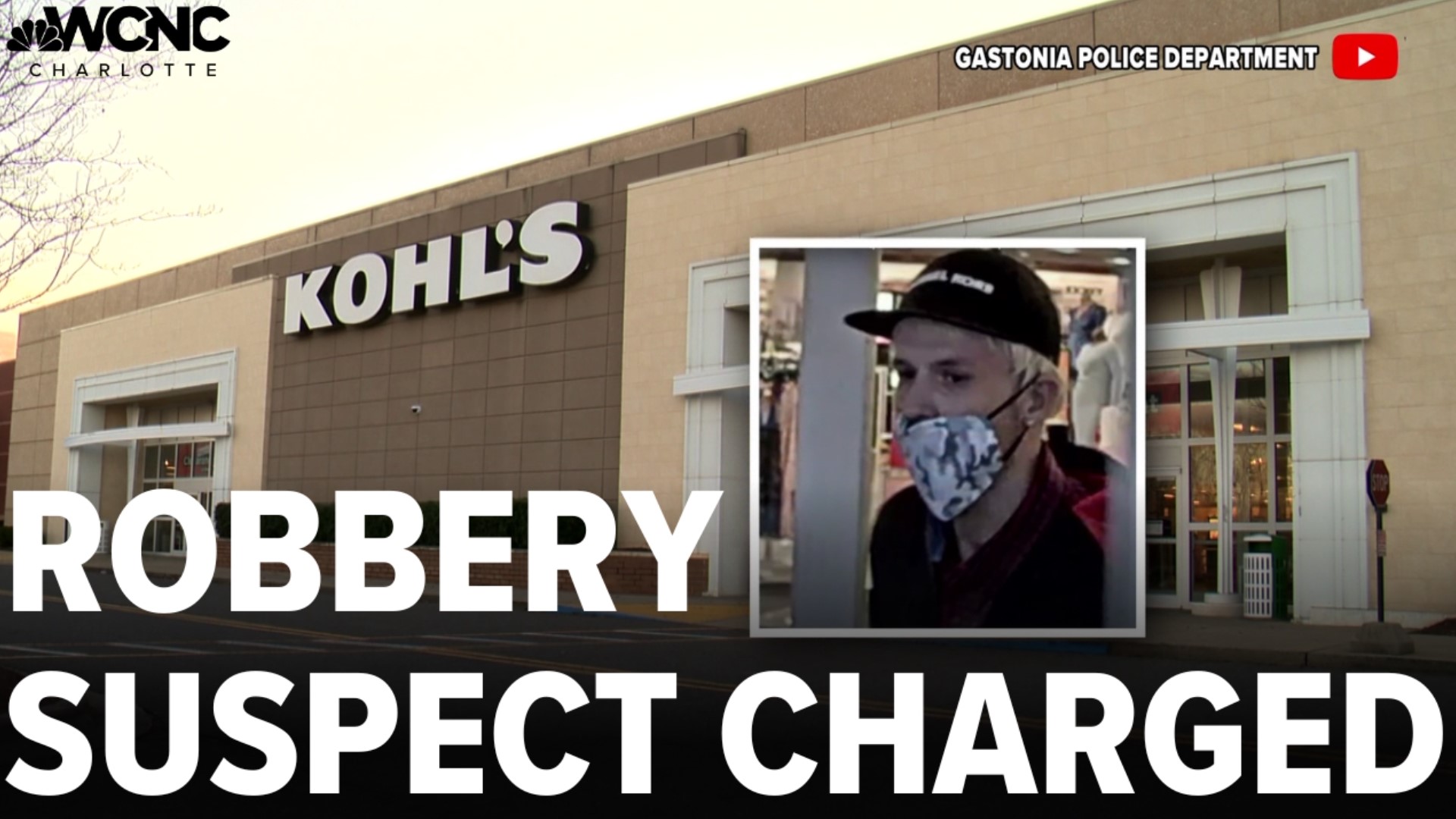 A man is facing charges for a violent robbery at this Gastonia kohls back in January.