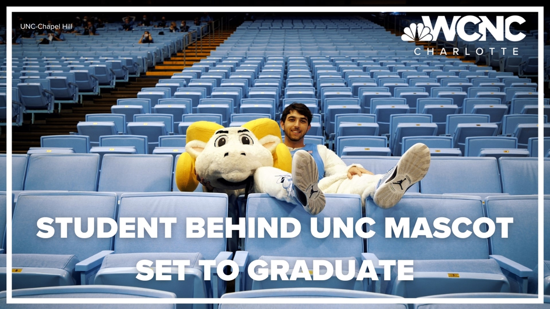 A Hough High School graduate is not only walking the stage in Chapel Hill, but taking off the mask of Rameses!