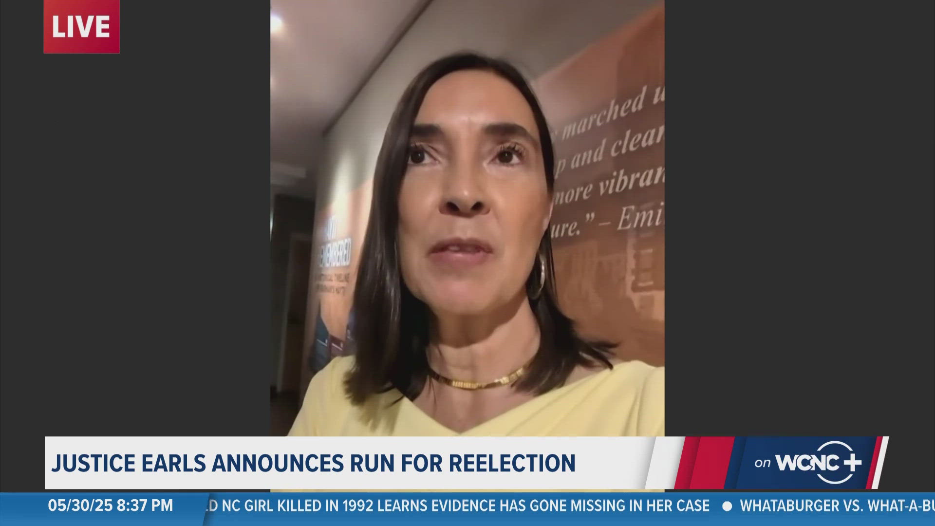 The associate justice joins Live Impact News as she makes her announcement.