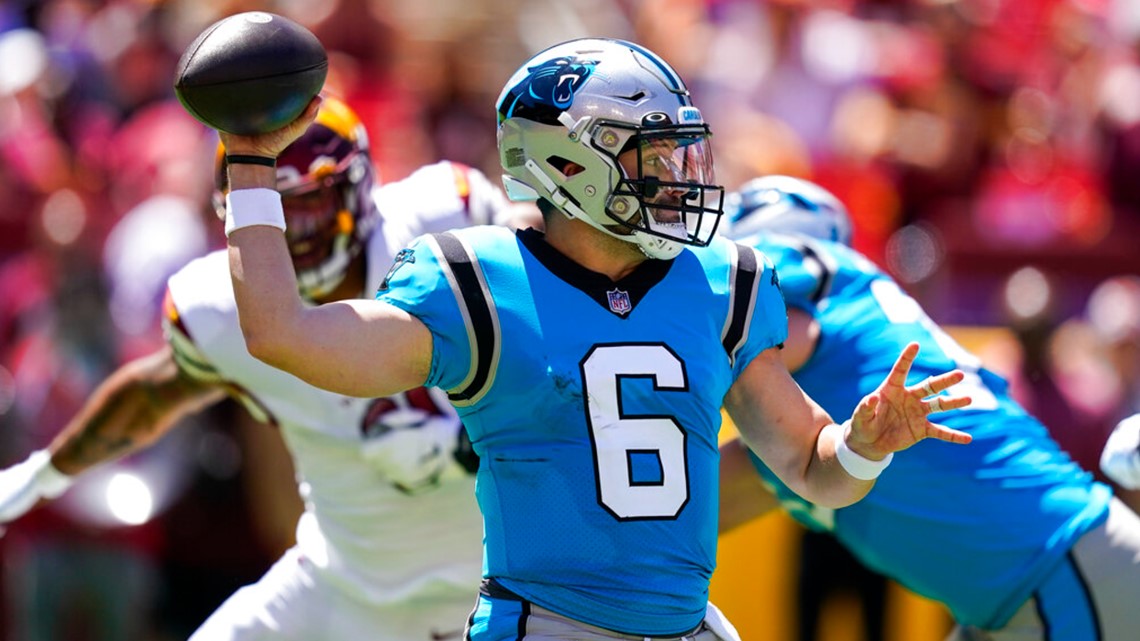 Baker Mayfield to start Panthers' first preseason game, Sam Darnold to play  second series 