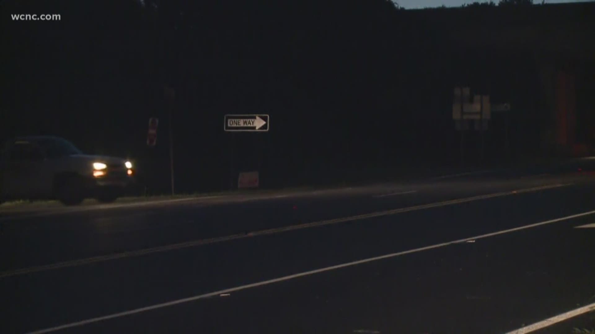 A stretch of U.S. 321 remains closed in Gaston County after powerful storms knocked down power lines Wednesday evening.