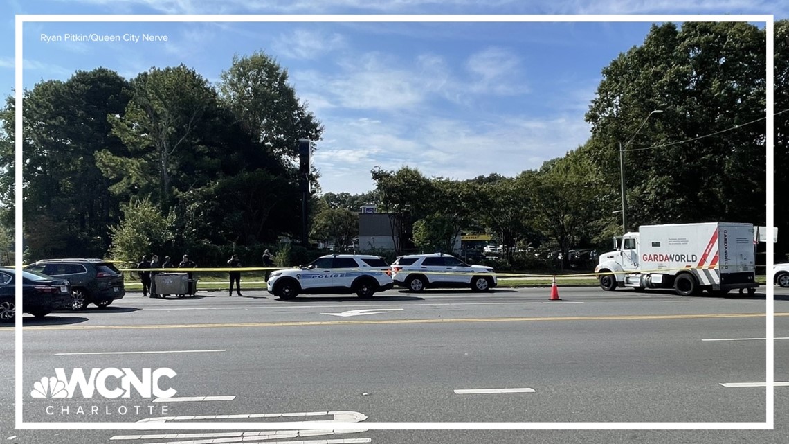 Money truck drops bins on Charlotte roadway