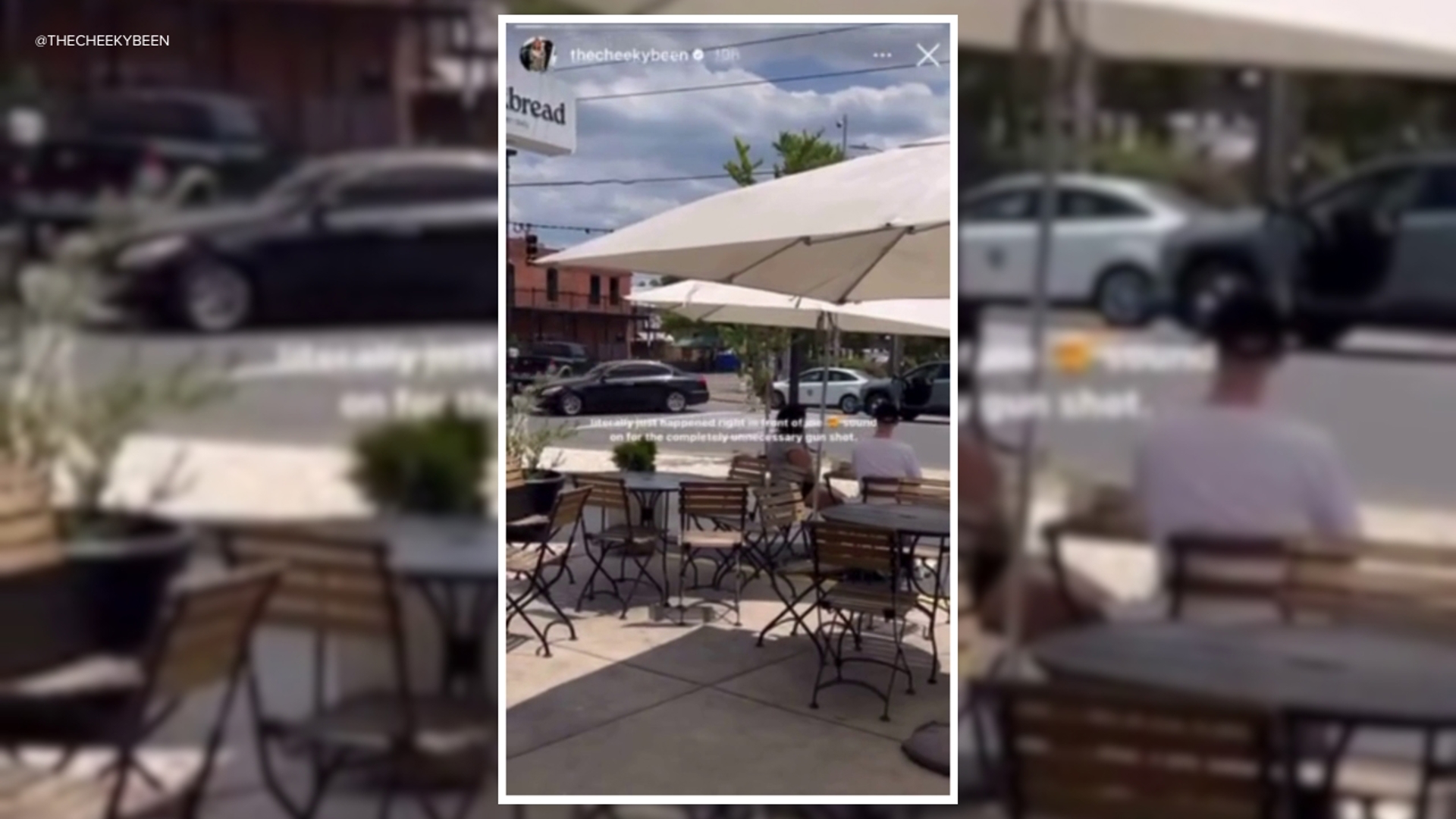 Video shows moments gunfire rang out during a daylight shooting near Milkbread in Charlotte's Plaza Midwood neighborhood. (Via @thecheekybeen on Instagram)