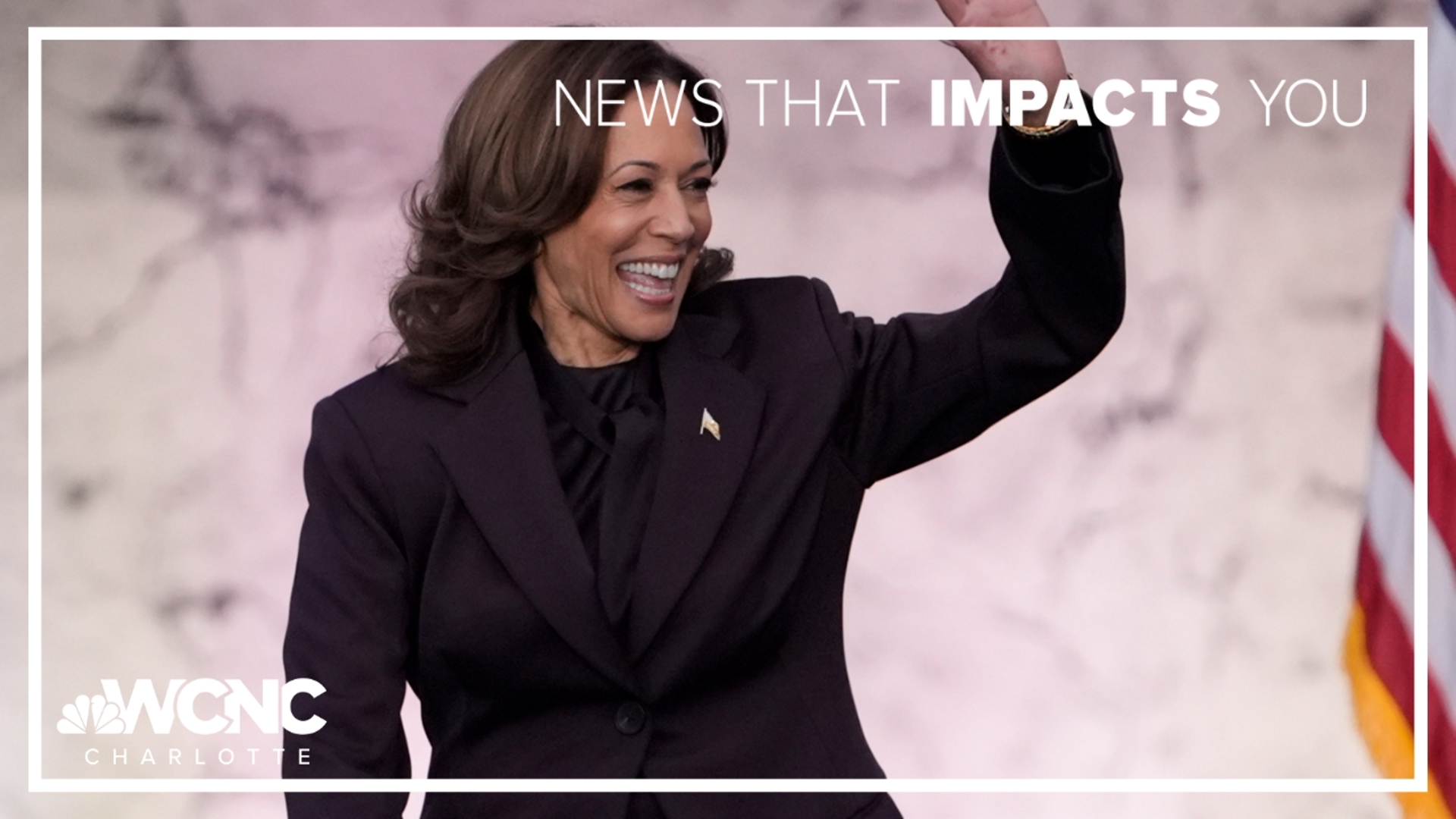 Vice President Kamala Harris delivers a concession speech before supporters at Howard University.