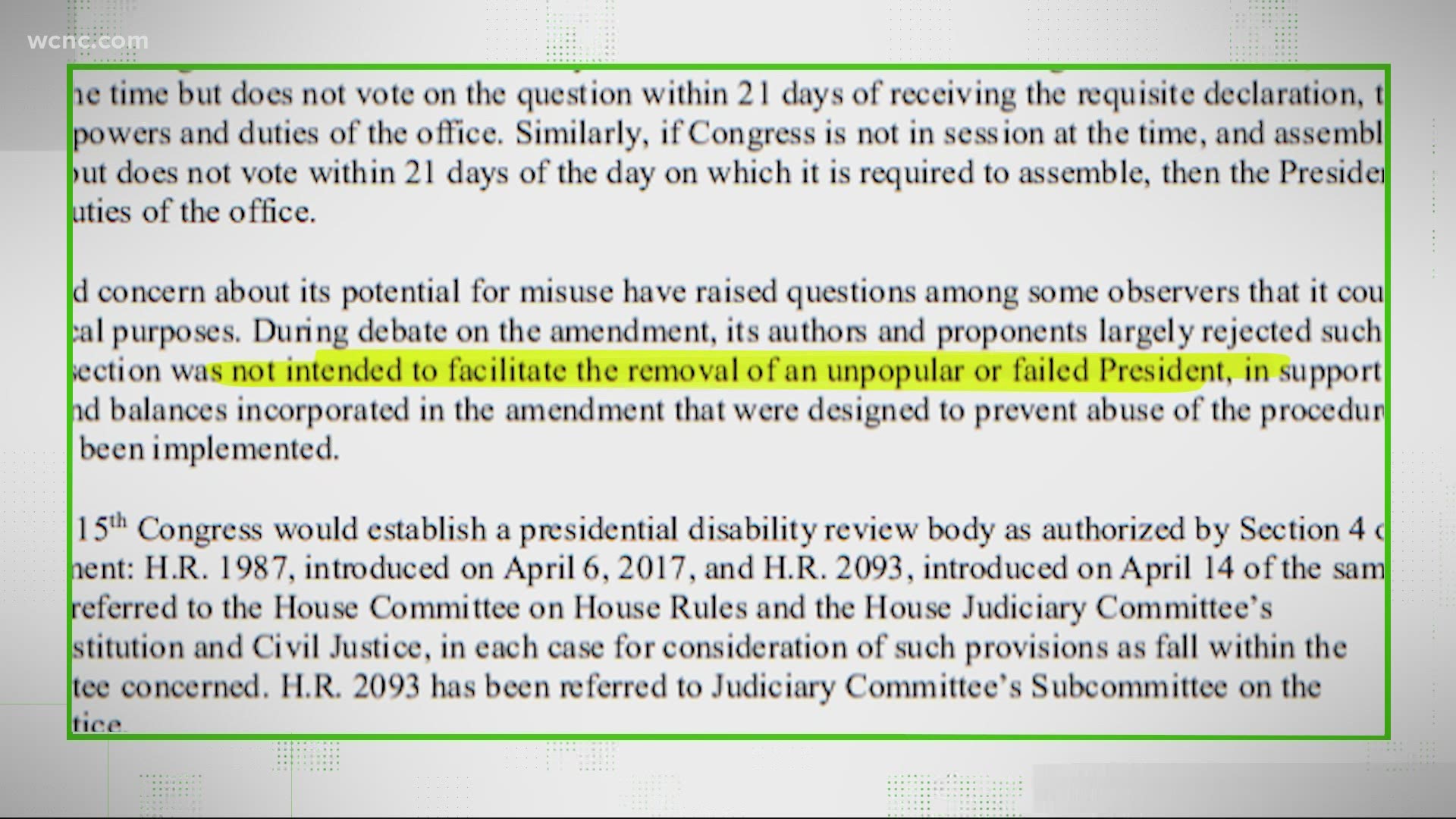 The vice president would need the support of over half the cabinet and would then need approval of two-thirds of both chambers of Congress.