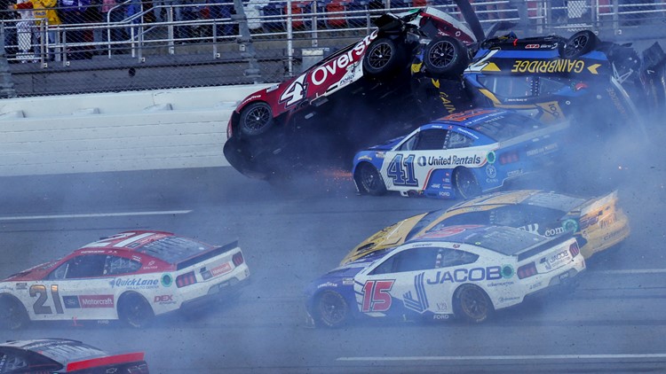 Tyler Reddick wins as field crashes at Talladega | NASCAR | wcnc.com