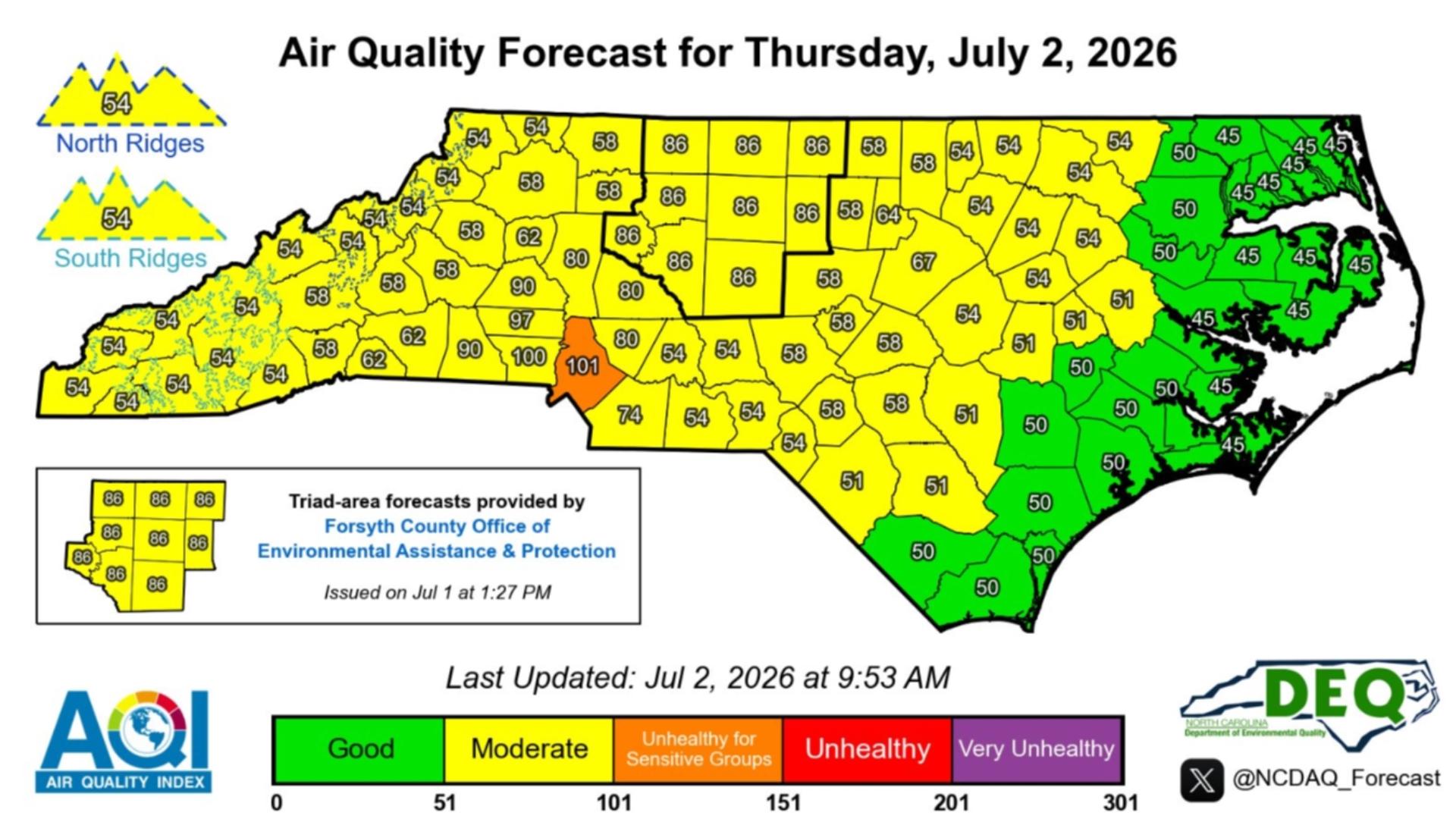 Code Orange Air Quality Alert issued for Mecklenburg County; sensitive ...