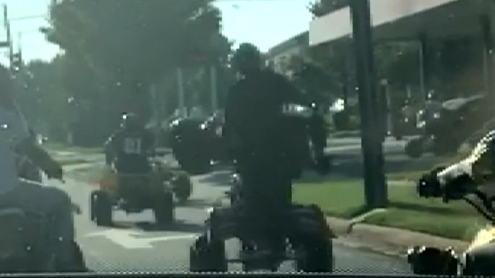 Video shows more than 20 ATVs and dirt bikes popping wheelies, riding on the sidewalk and tearing up property.