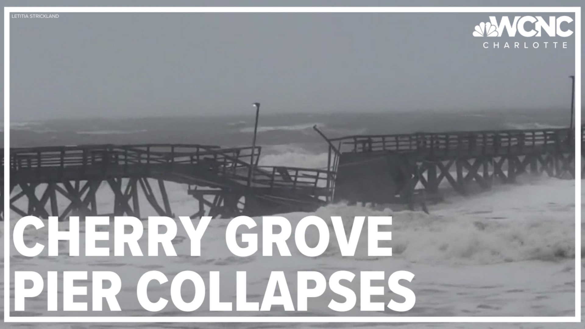 Cherry Grove Pier, a landmark along the Grand Strand, collapsed into the water Friday.