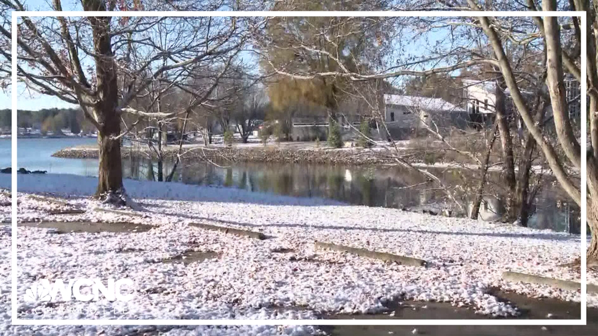 In a stark contrast between communities north of Charlotte and south of Charlotte, an inch of snow fell in portions of North Carolina north of the city overnight.