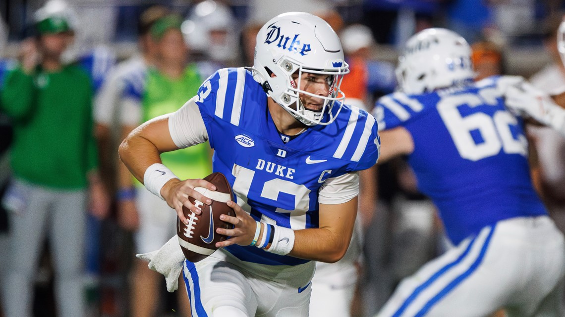 Report: Duke football quarterback Riley Leonard to miss 'extended period of  time' with toe injury - The Chronicle