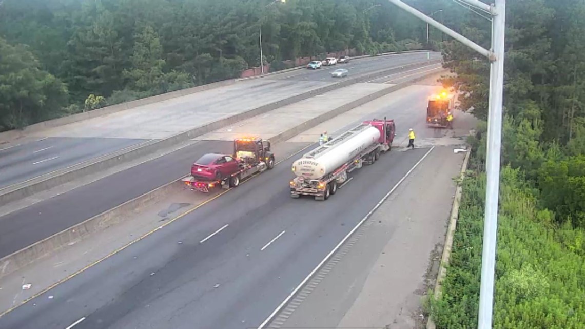 Tanker fuel spill shuts down Independence Blvd in Charlotte, NC
