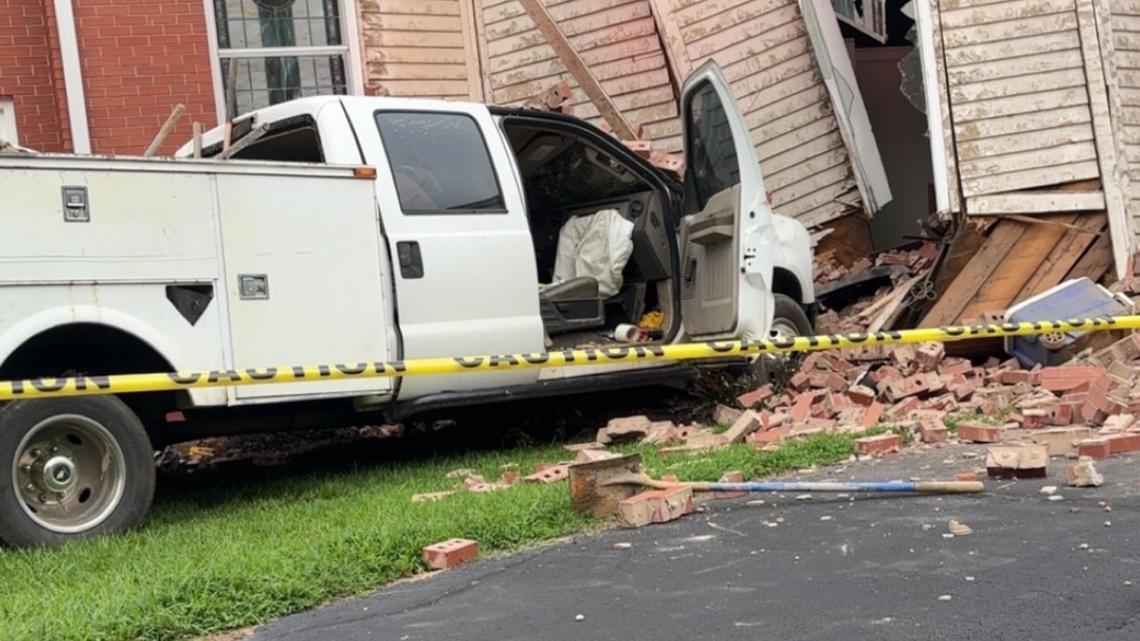 Pickup truck crashes into church in Denver, N.C.
