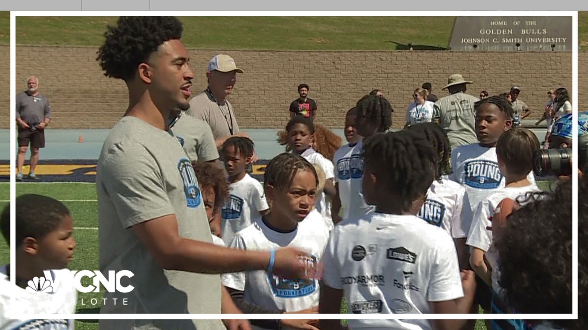 WCNC Charlotte's Ashley Stroehlein talks to Bryce Young about his first football camp in the Queen City and the launch of his mental health foundation.