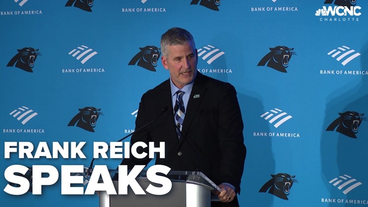 Frank Reich speaks at first news briefing as Panthers head coach