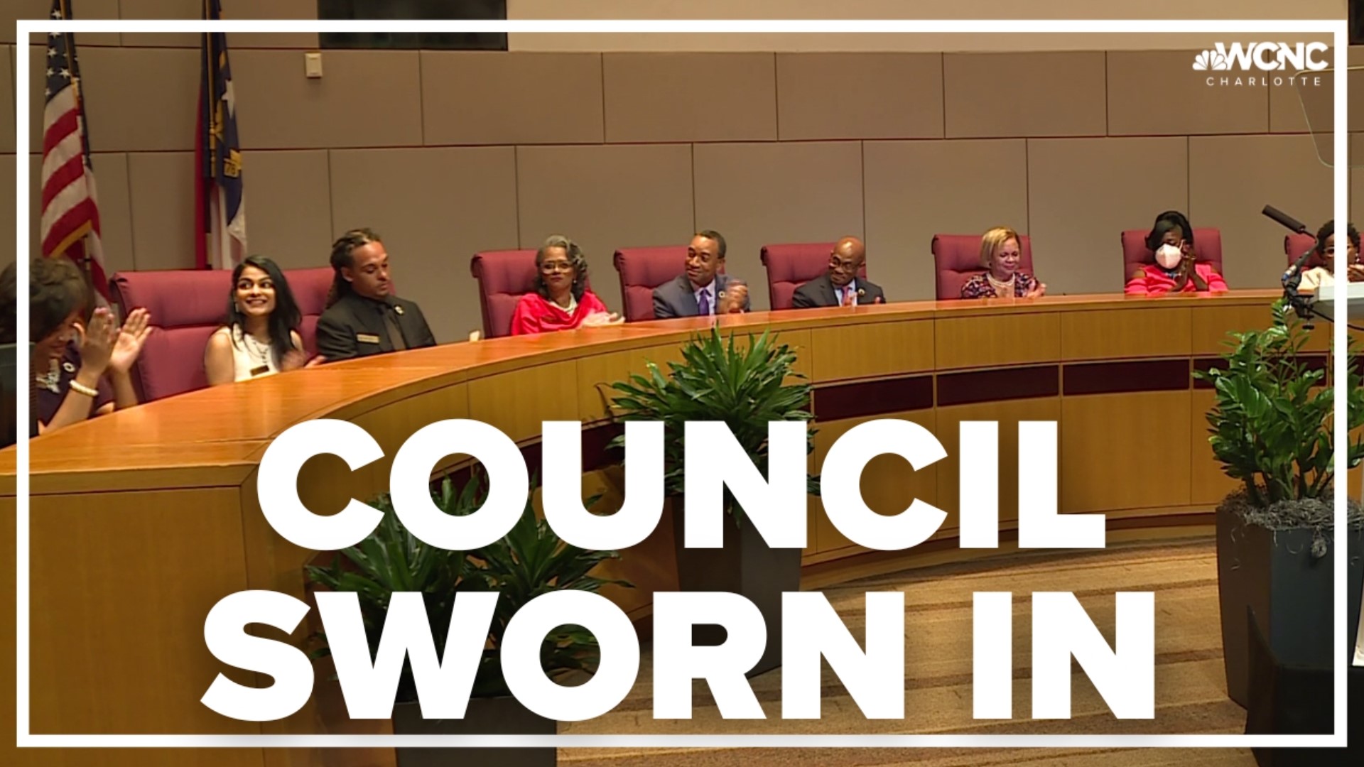 Charlotte's city council was sworn into office. Of the 12-member council, four said their goodbyes, and four new faces have come in.