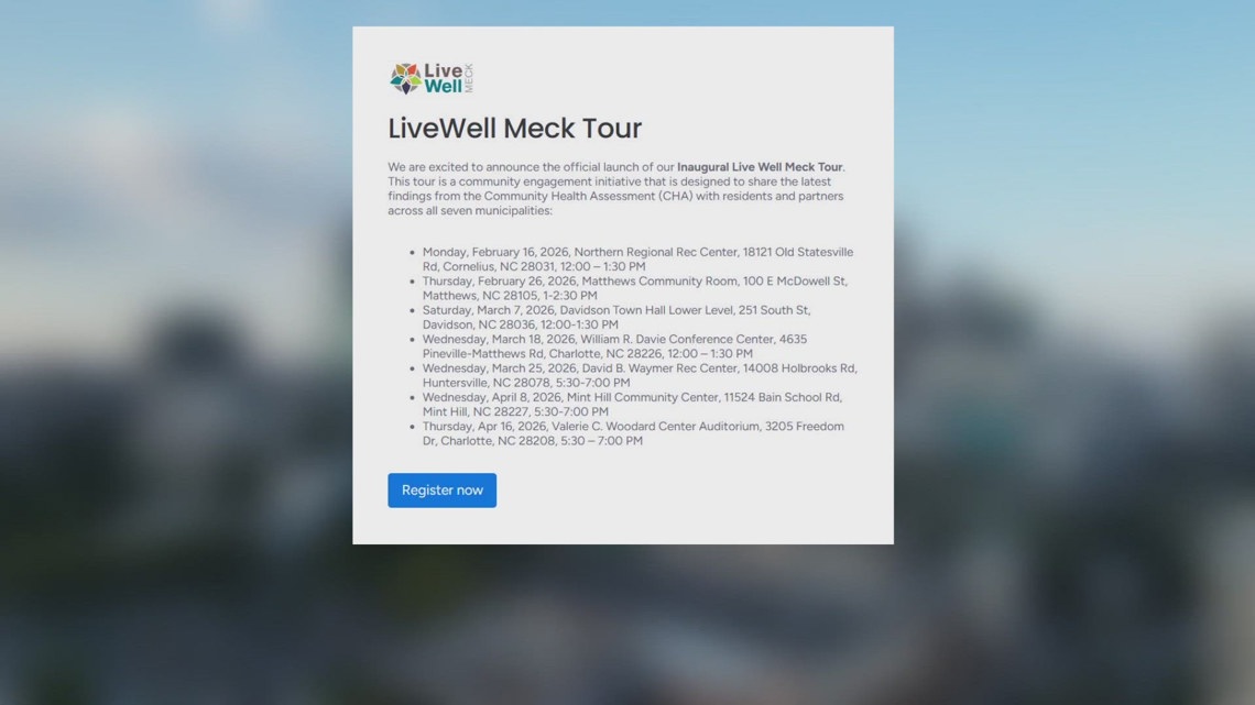 Mecklenburg County launches 'LiveWell Meck Tour' to engage community on health priorities