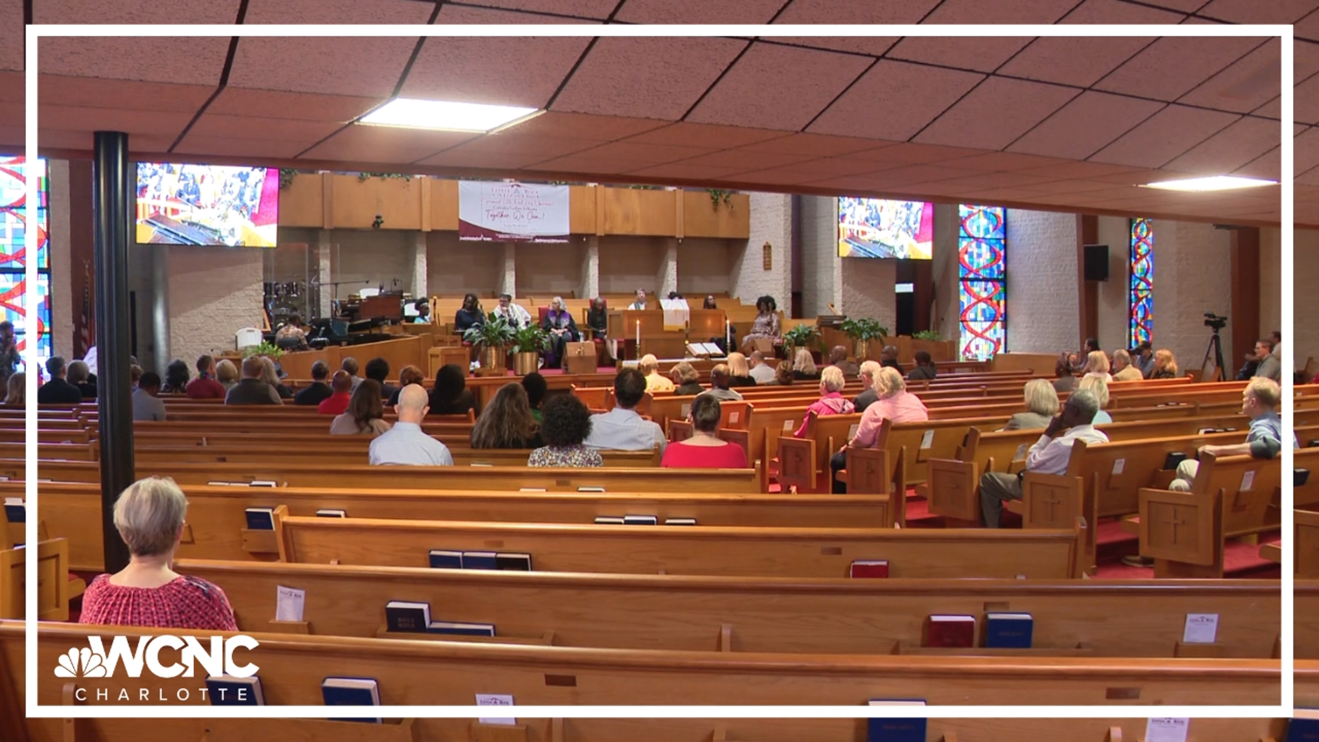 The vigil was held at Little Rock AME Zion, located on North McDowell Street.