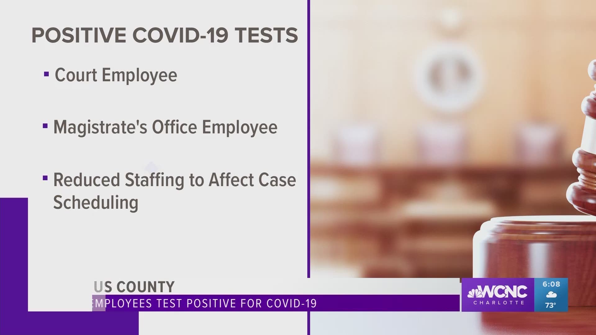 Cabarrus County Courthouse officials announced the courthouse will be closed Monday after two employees tested positive for COVID-19.