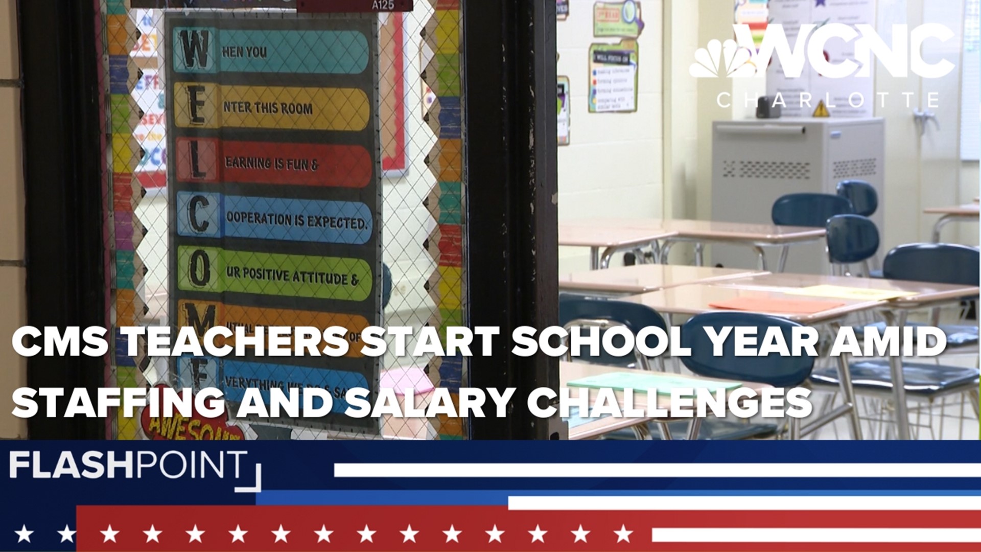 On Flashpoint, a teacher and CMS board member discuss teacher shortages and pay raises.