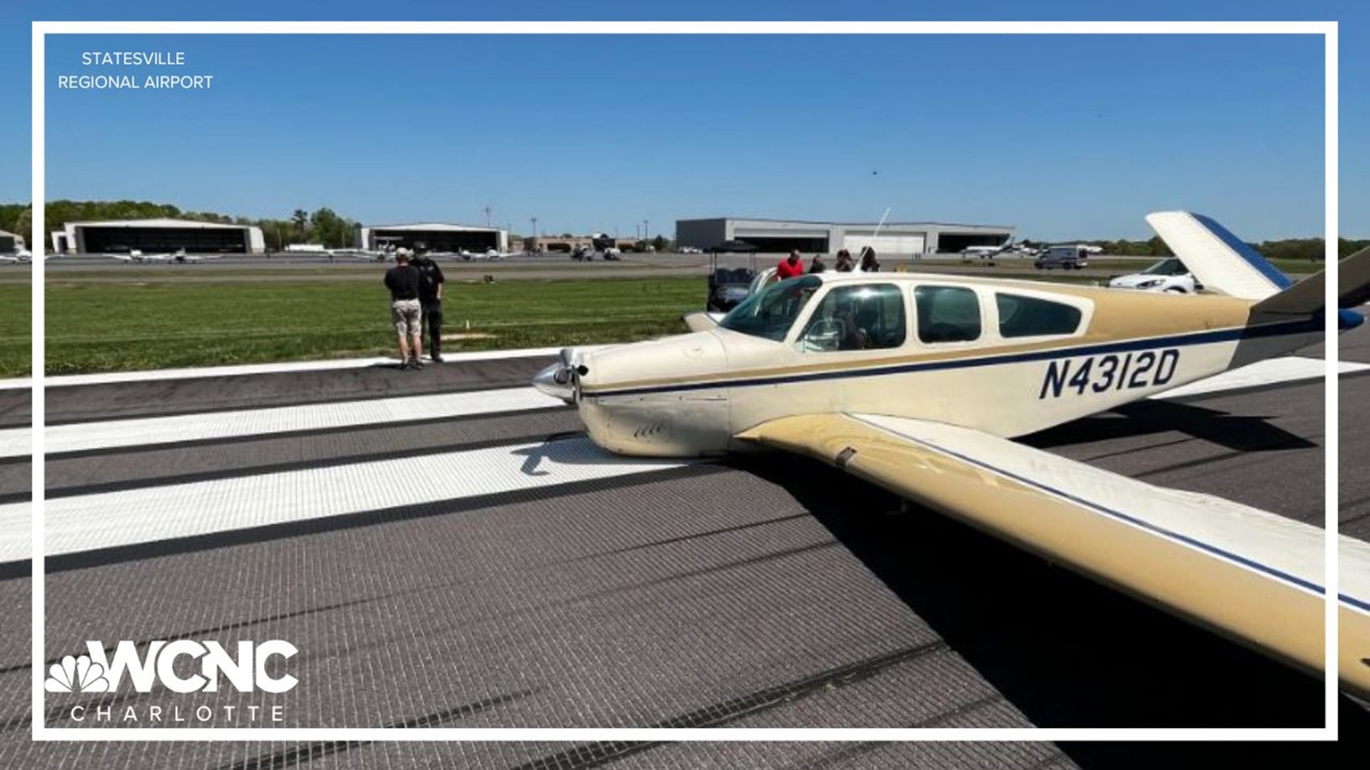 The landing forced the closure of the airport's only runway for about two hours Monday.