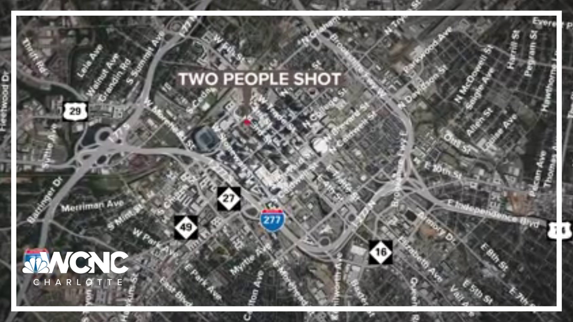 Details are limited, but Medic tells WCNC Charlotte two people are in the hospital after shots rang out near Romare Bearden Park.