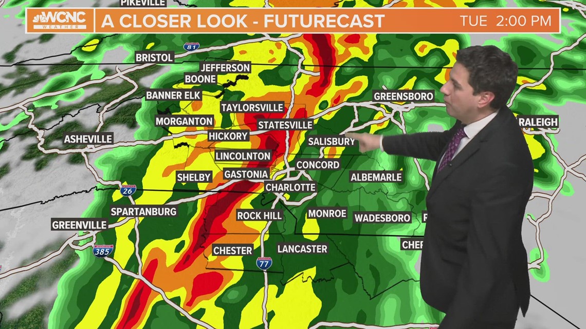 Tracking Severe Weather Across The Carolinas | Damaging Winds, Flood ...