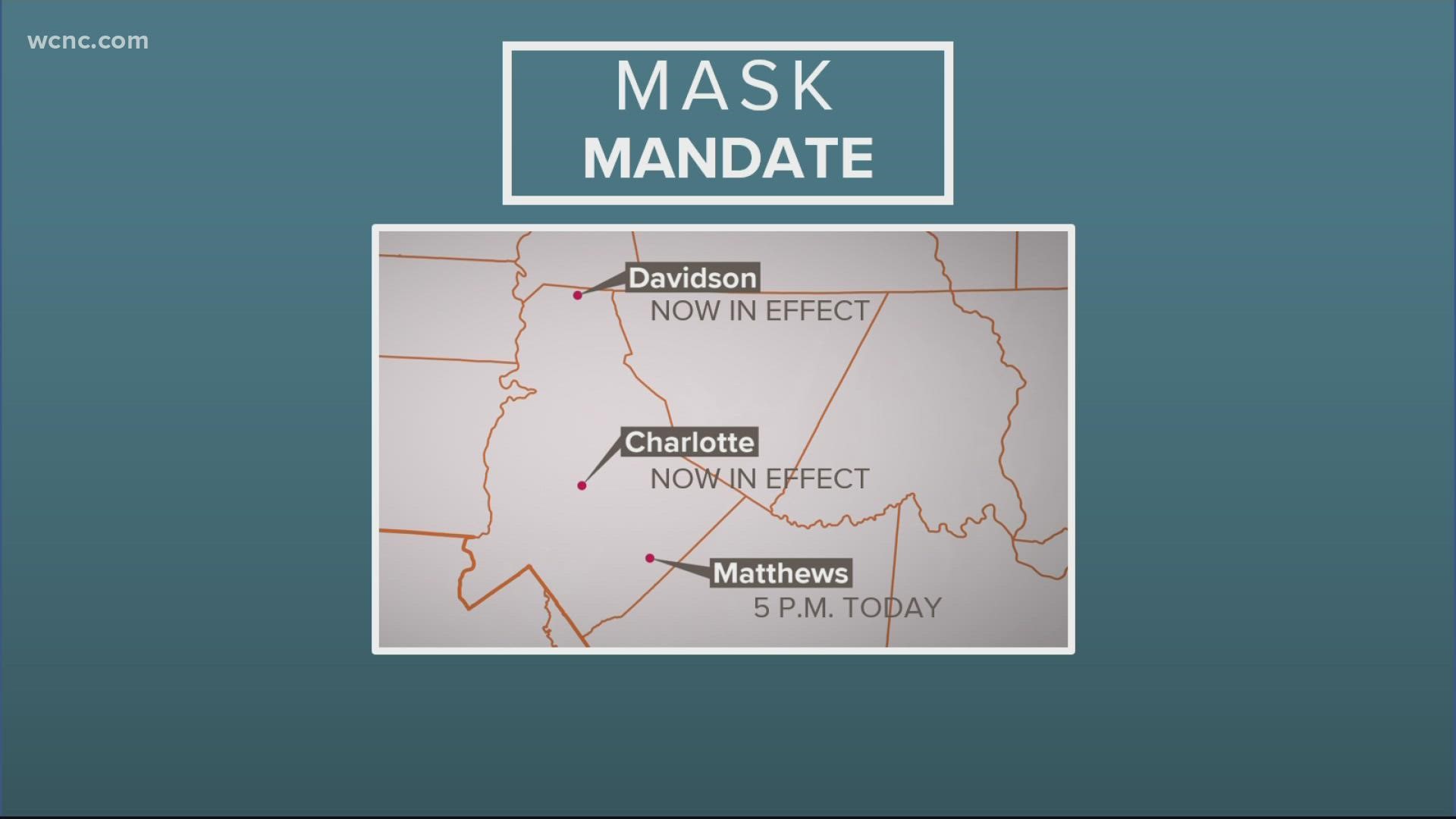 Mecklenburg County voted for a mask mandate for everyone for indoor public spaces.