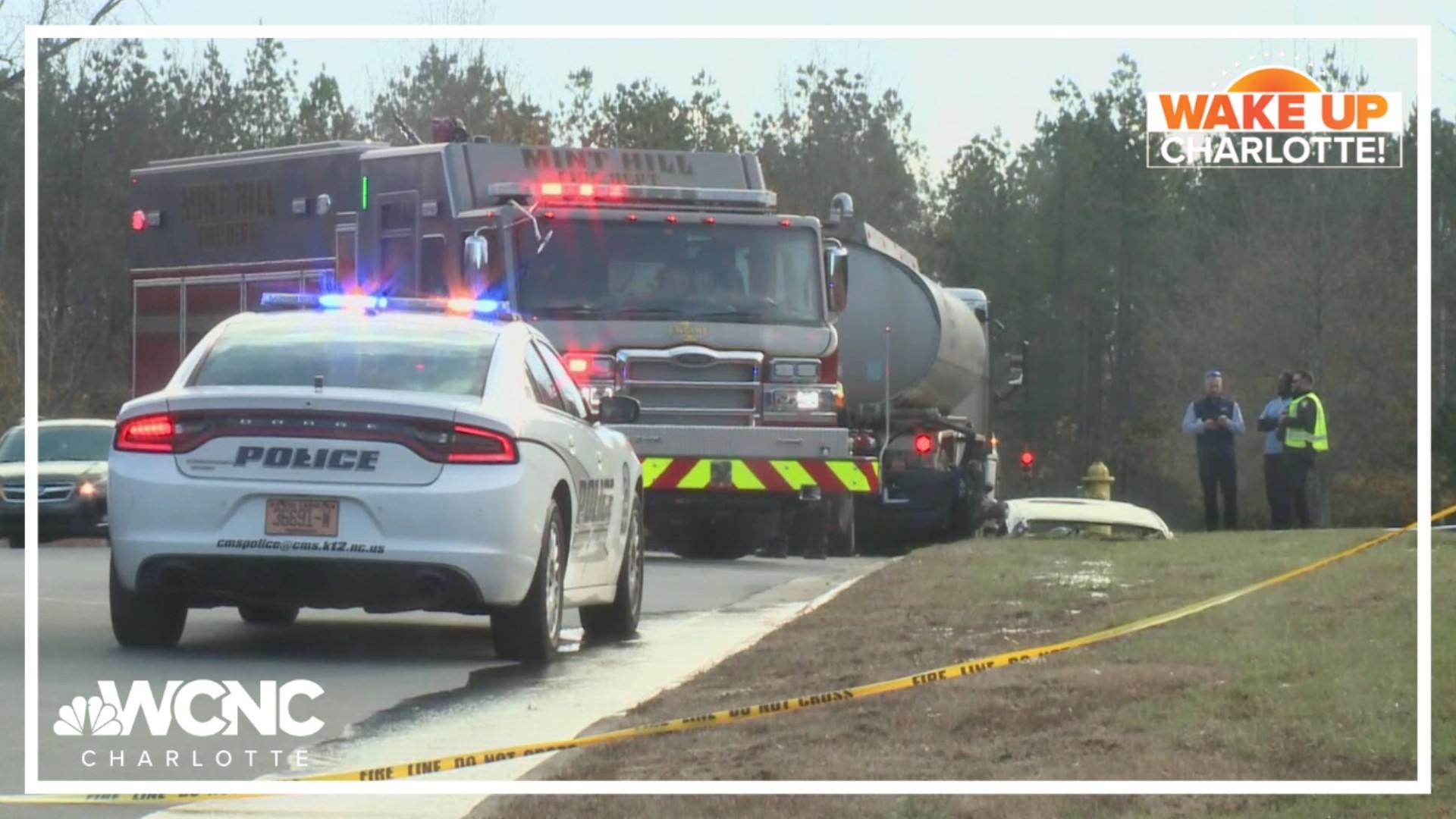 A high school student has died and two others are seriously injured after a crash in Mint Hill, the Charlotte-Mecklenburg Schools district confirmed.