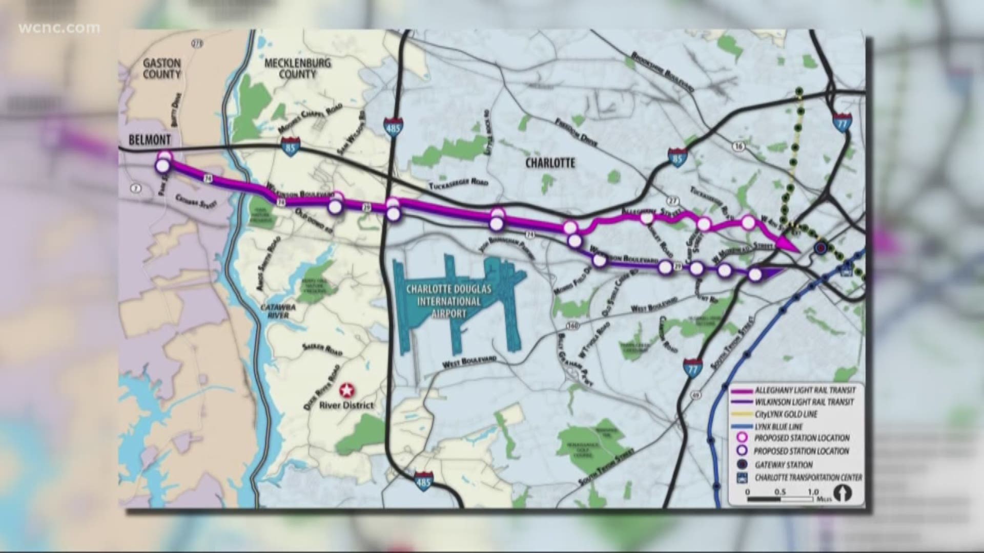Commuters in Gaston County are pushing to extend the light rail from uptown Charlotte to Belmont, including a stop at Charlotte Douglas International Airport.