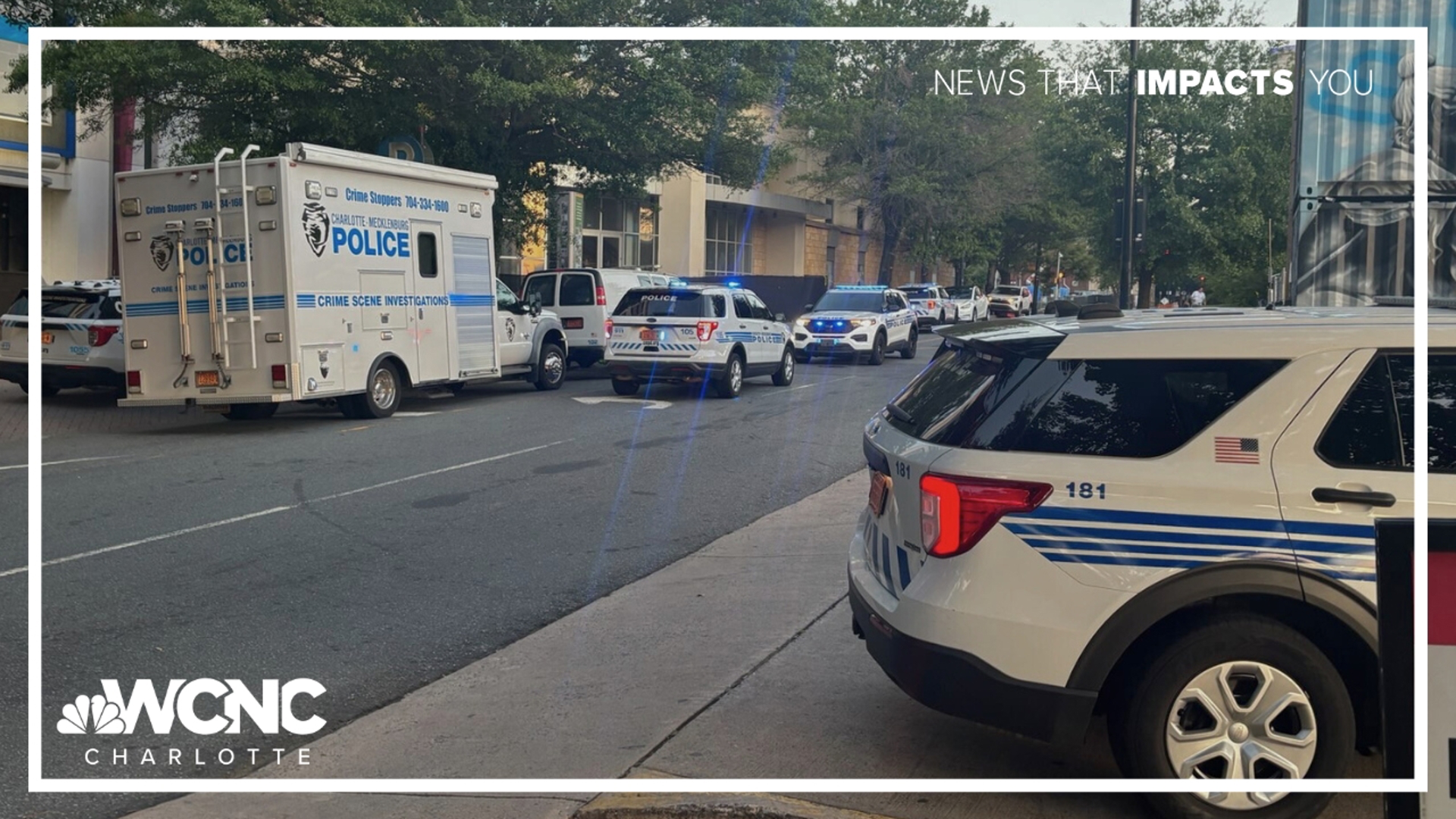 One person was killed and five others were hurt in an Uptown Charlotte shooting Sunday morning, according to the Charlotte-Mecklenburg Police Department. 