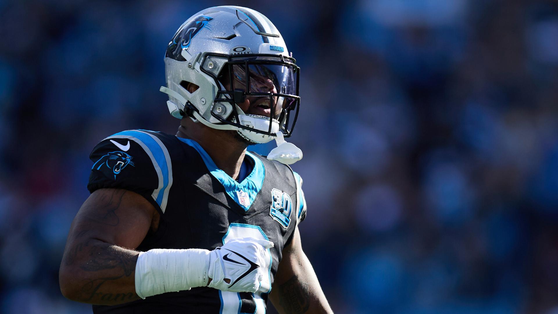 Ja'Tavion Sanders caught four passes for 87 yards in the Panthers' 23-22 win over the Saints.