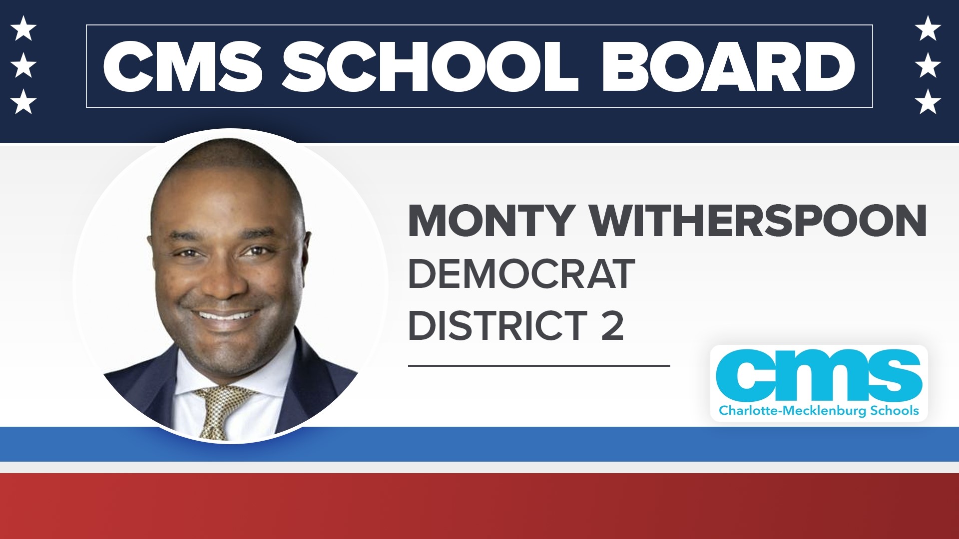 Witherspoon is a pastor and a member of the Charlotte Black Political Caucus. His platform includes student achievement, safety and teacher retention.