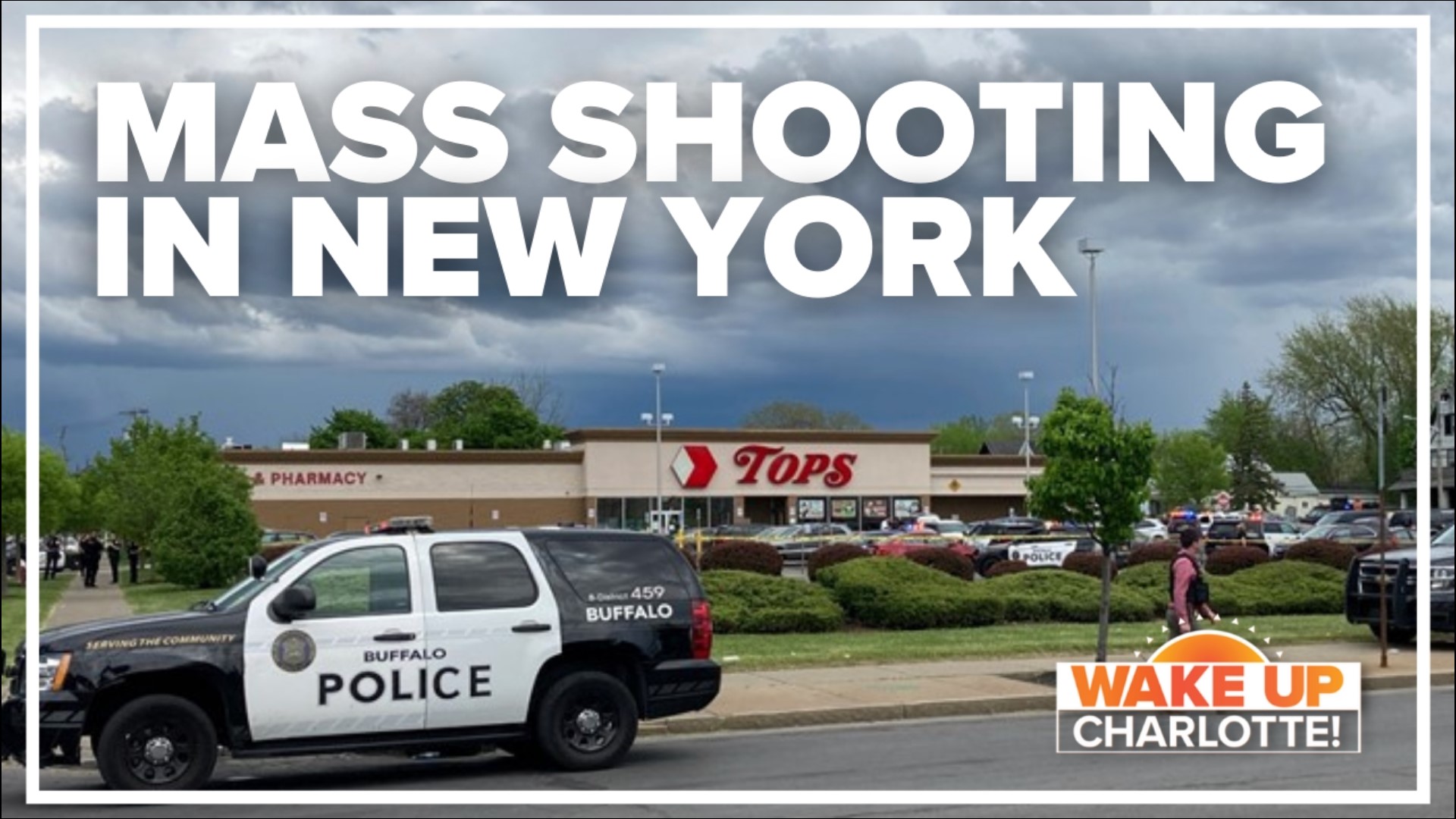 Thirteen people were shot, 10 killed at the Tops Markets grocery store on Jefferson Avenue in Buffalo Saturday afternoon.