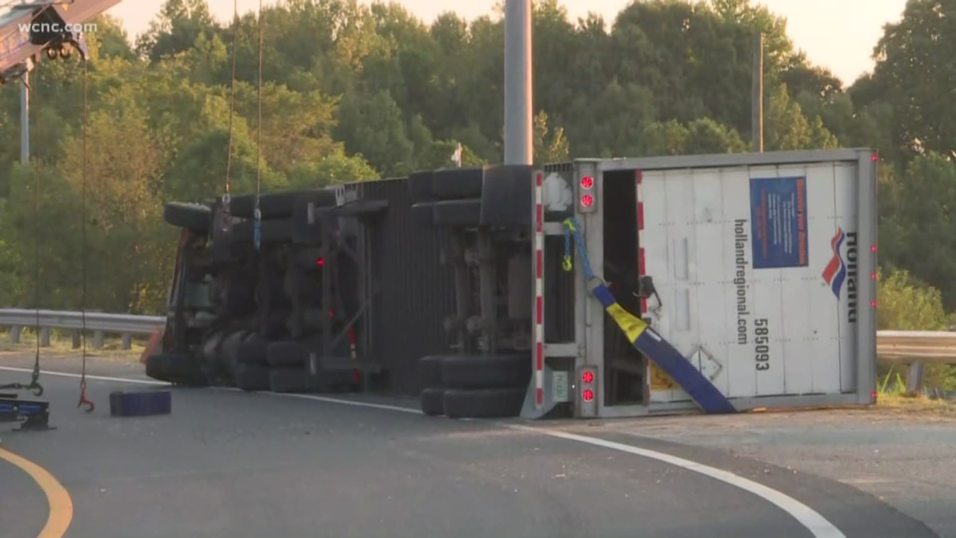 The crash happened around 5 a.m. Sunday morning. NCDOT officials said the ramp is not expected to reopen until 10 a.m.
