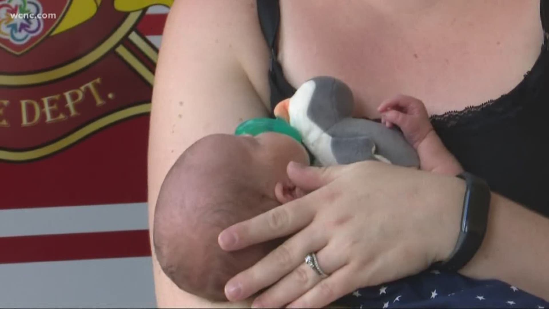 Rock Hill mom meets firefighters who delivered baby