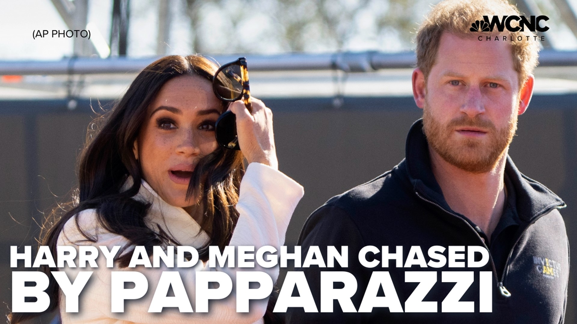 Authorities say Prince Harry and Meghan were hiding inside a police station after being chased.