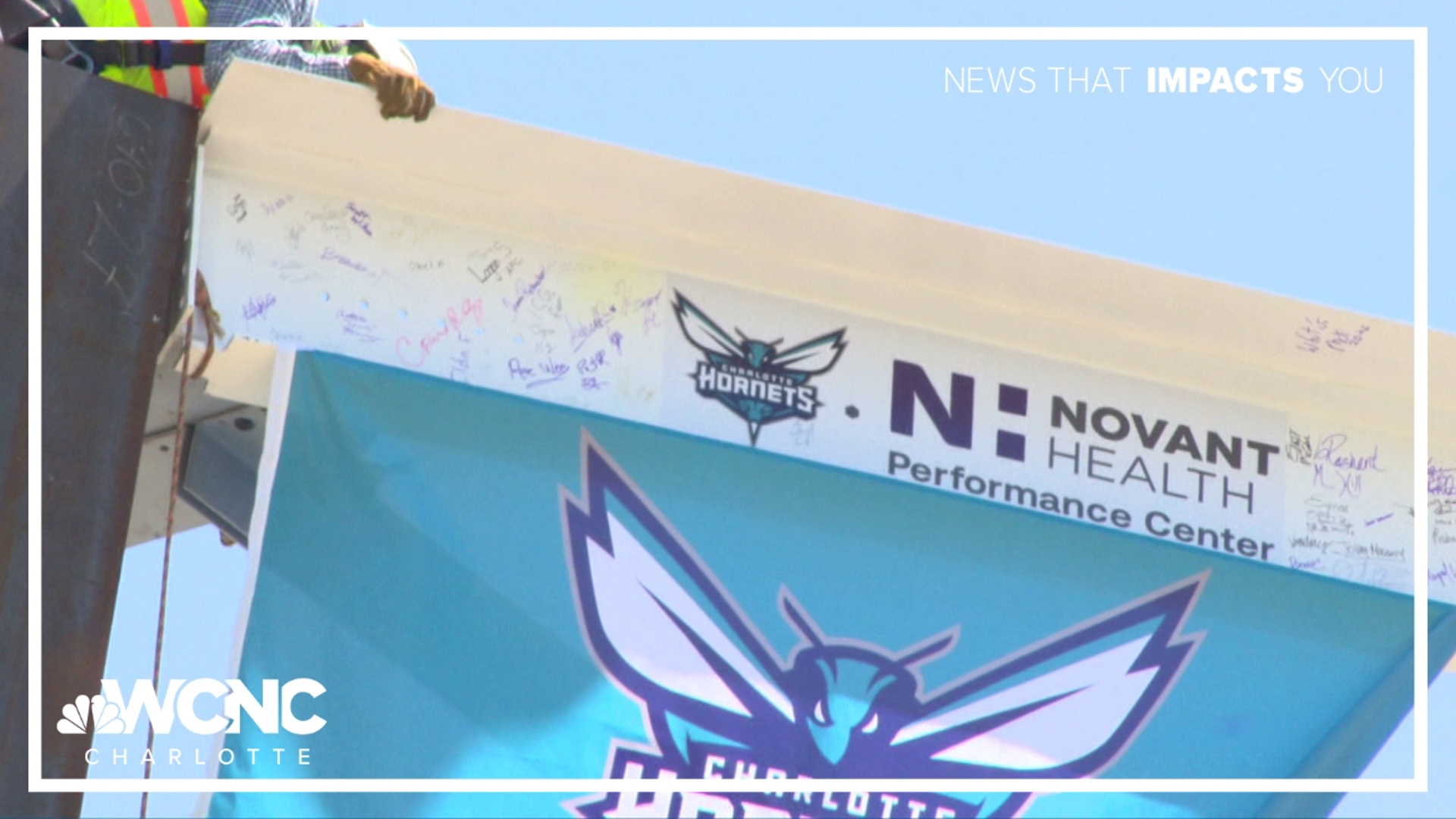 wcnc.com - Danielle Stein - Charlotte Hornets celebrate construction milestone for Novant Health Performance Center