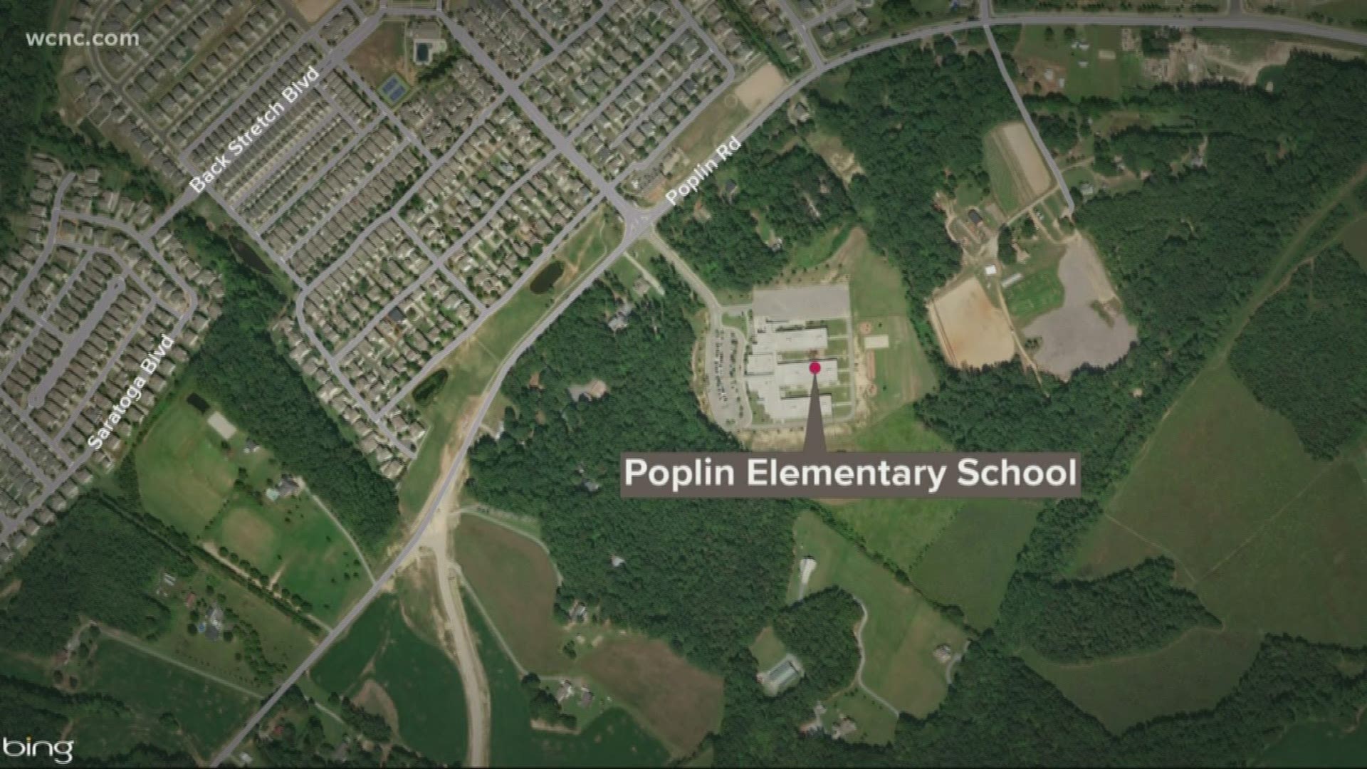 A handgun was found Tuesday outside Poplin Elementary School in Indian Trail by a kindergarten class on a nature walk.