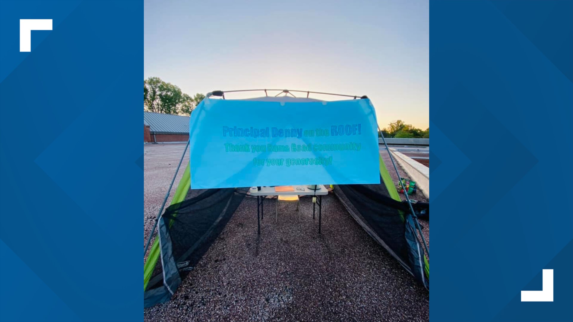 Rama Road Elementary principal works on school roof for a day