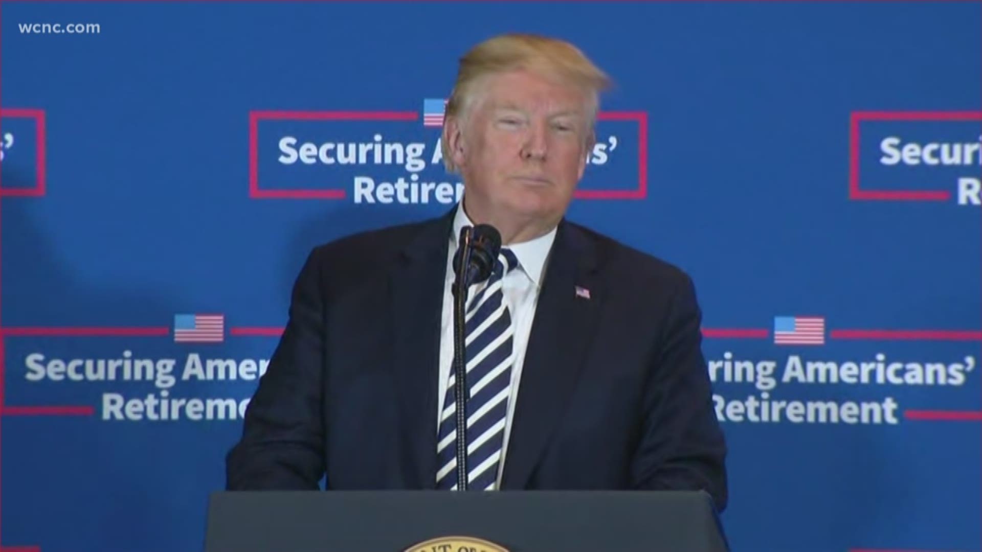 President Trump speaks at CPCC Harris Conference Center
