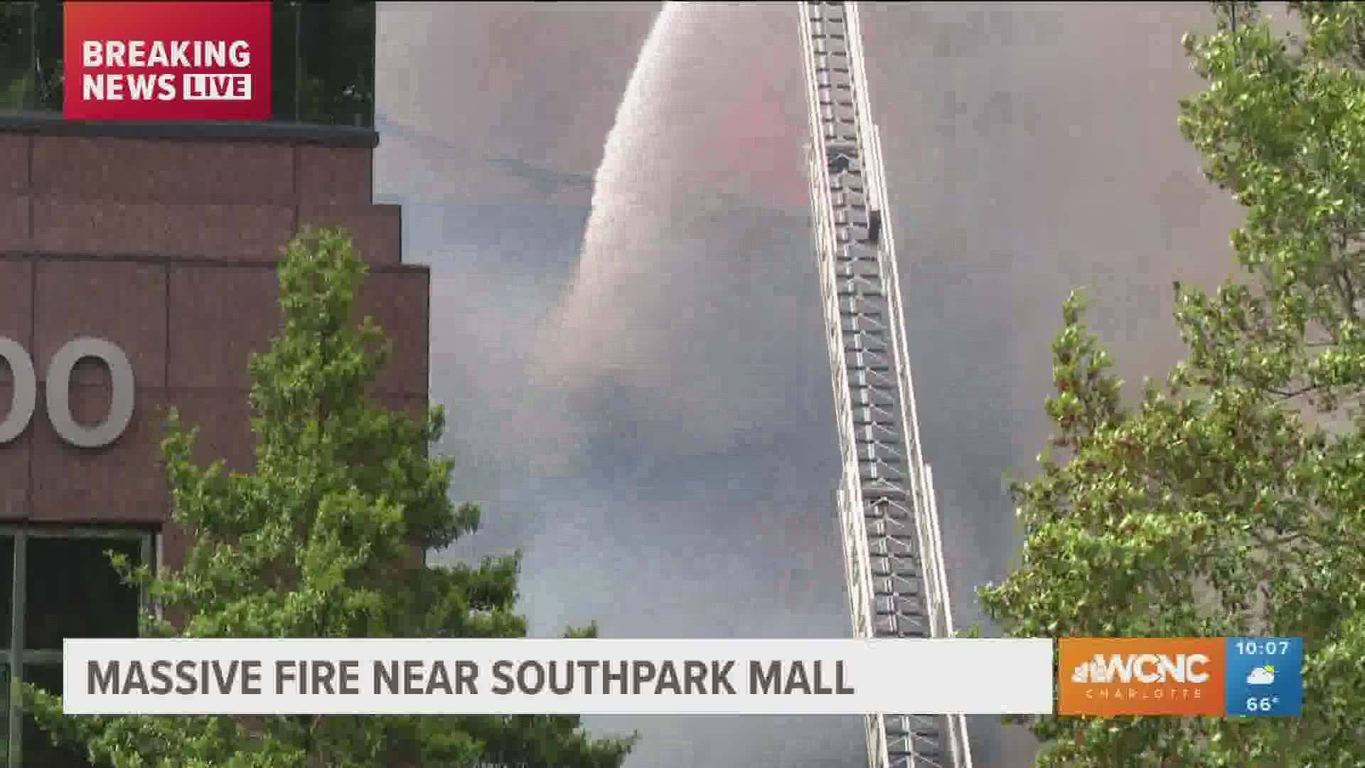 Massive fire near SouthPark Mall